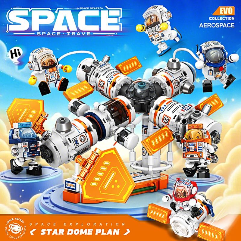 Space Station Building Blocks City Construction Rocket Model Astronaut Bricks STEM Toys Gift for Kids Boys Girls Christmas