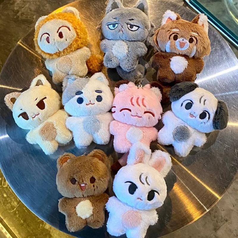 New Kpop Kawaii Cotton Cartoon Keychain Decoration Mini Creative Cute Shoulder Bag Plush Pendant Fans Gift Backpack Key Rings