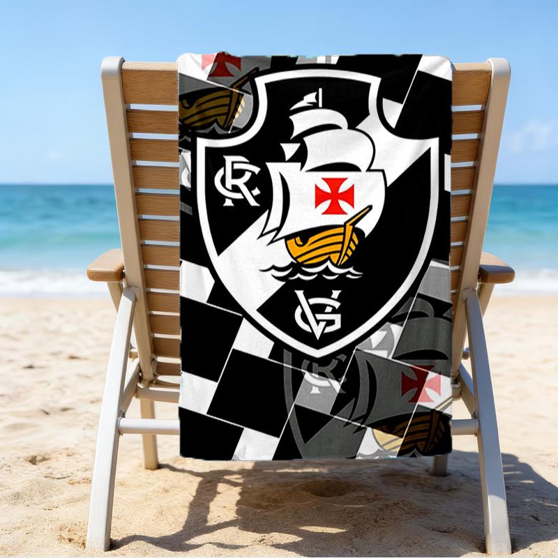 Vasco Fußballverein Bedrucktes Strandtuch, Superweiche Mikrofaser, Perfektes Geschenk Geburtstag, für Pool, Strand, Reisen, für Familie und Freunde