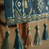 Tassel Edge Table Runner Jacquard Runner, Vintage Floral Elegant Home Decor Accessory with Tassels for Dining Party Scratch Protection