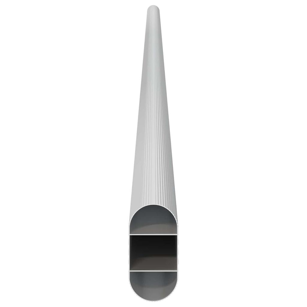 Clothes Rod 12 pcs Silver 864 x 15 x 29 mm Aluminum Alloy