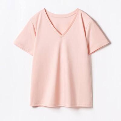Women's Silk Blend V-Neck Short Sleeve T-Shirt