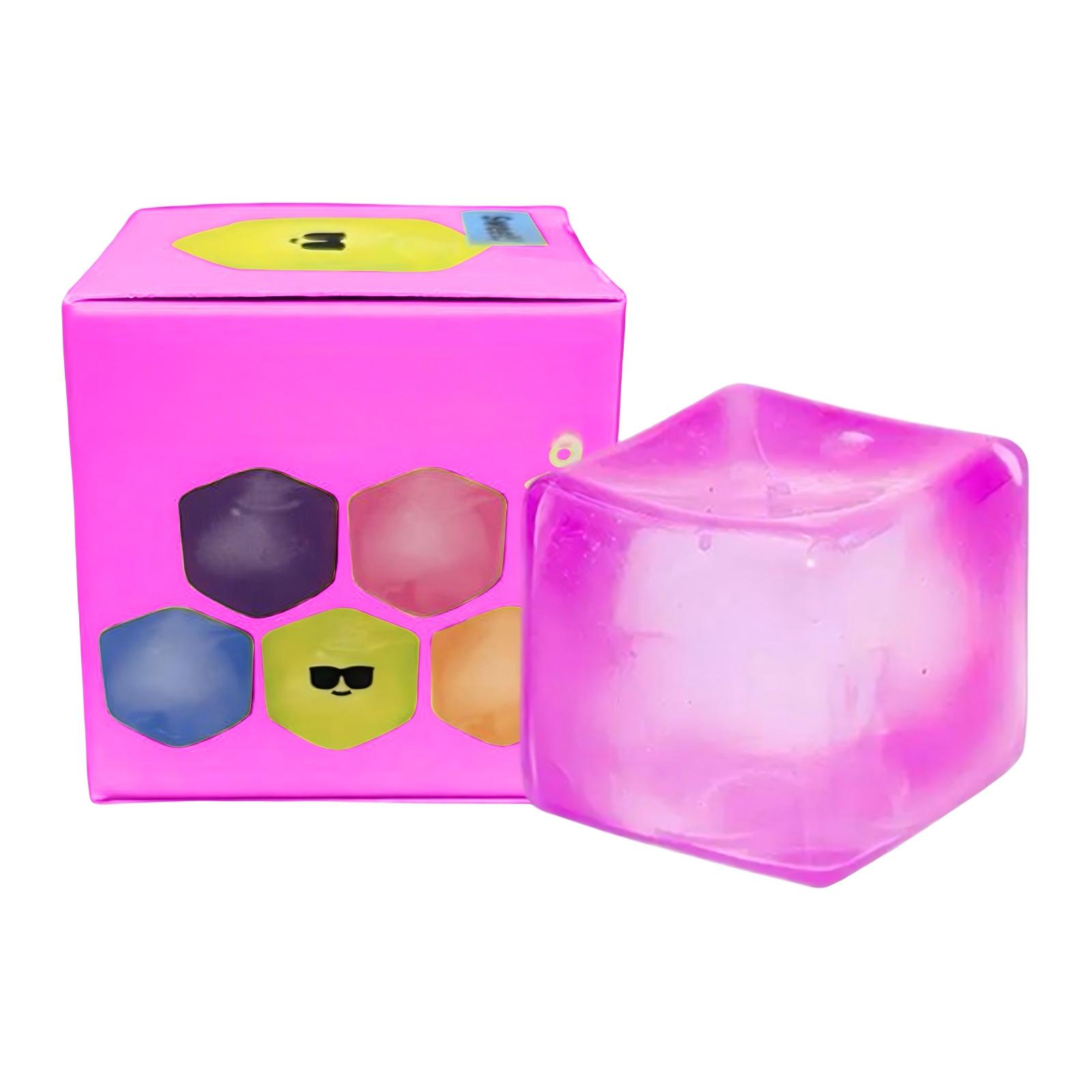 

Sensory Squeeze Cube Toy Soft Flexible Stress Relief Toy for Hand Exercise and Focus Improvement Durable and Reusable Material for Adults and Kids фиолетовый