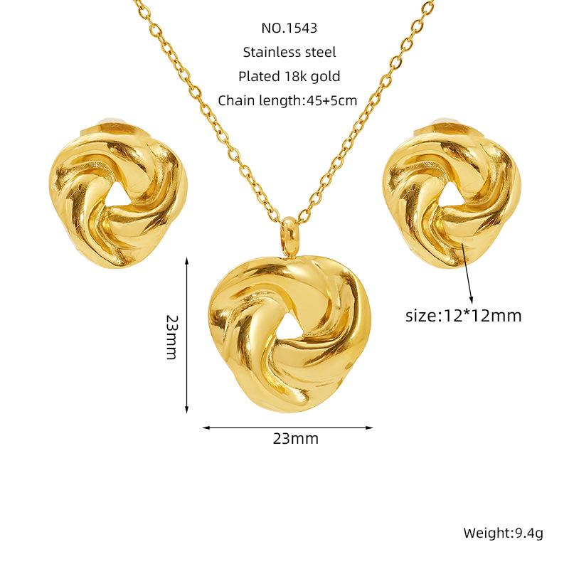 2026 Jewelry Set Women s Retro Premium Love Earrings Necklace Clavicle Chain Jewelry 45CM