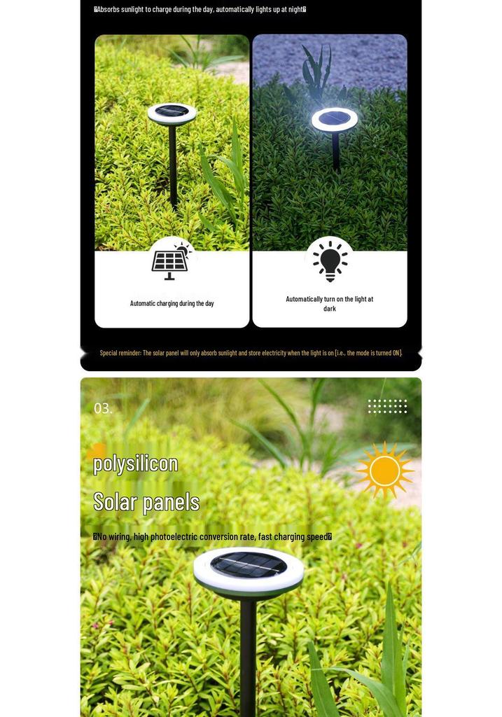 Waterproof Solar Garden Lights: Outdoor Courtyard, Lawn, Flower Bed Decoration with Ground Stake & Sensor