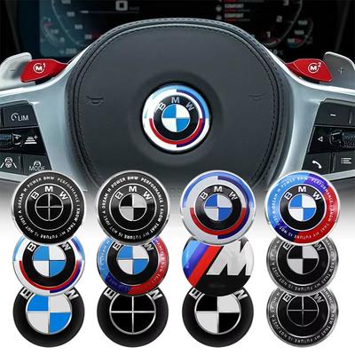1Pcs 45mm 47mm Car Steering Wheel Decoration Badge Sticker Logo Accessories For E46 E90 E60 F30 F10 E39 E36 E87 F20 E90 E70