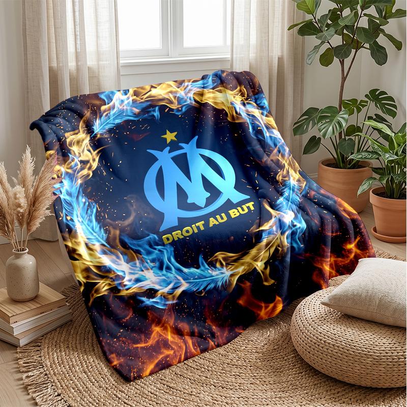Olympique Lyonnais FC Soft Flannel Fleece Blanket Lightweight Cozy Warm Throw Blanket For Sofa Bed Home Decor