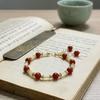 Yuguyao Original Design Shell Barrel Bead Southern Red Agate Bracelet for Women, Elegant and Luxurious, Niche Accessory for Best Friends