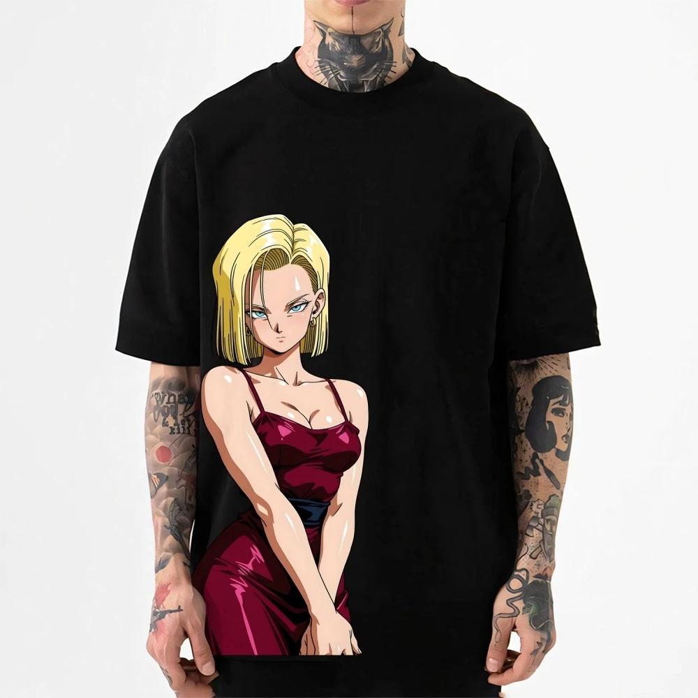 Dragon Ball Android 18 Japanese Style Classic Tee High-quality Streetwear Men's Clothing Women Clothing 2026 Summer New T Shirt
