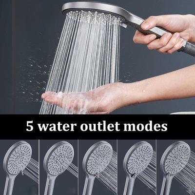 5-speed Booster Large Panel Strong Water Shower Head Filter Universal Multi-function Bathroom Handheld Shower Set