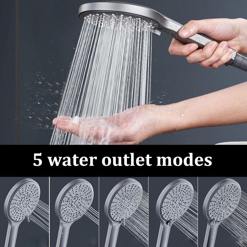 Boost 5-speed Large Panel Strong Water Output Large Water Volume Shower Head Filter Universal Multi-function Bathroom Shower Set