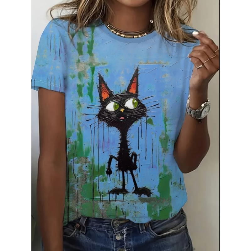 

Women s Fashion PrintedSleeve Round Neck T-Shirt XL