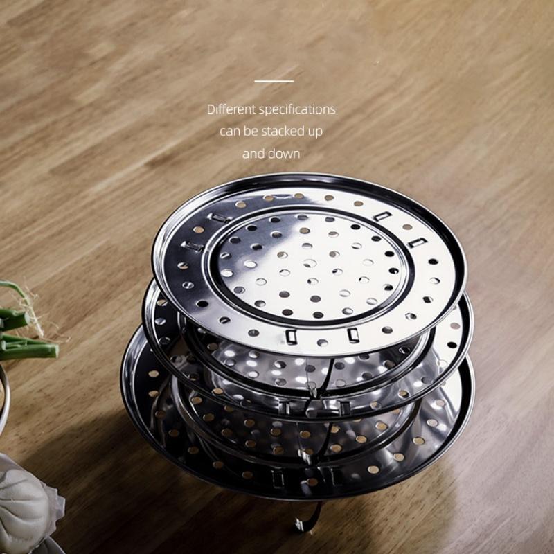 2Household Kitchen Artifact Stainless Steel Three-Legged Coated Steaming Tray Detachable Footed Steaming Tray High Foot Steaming