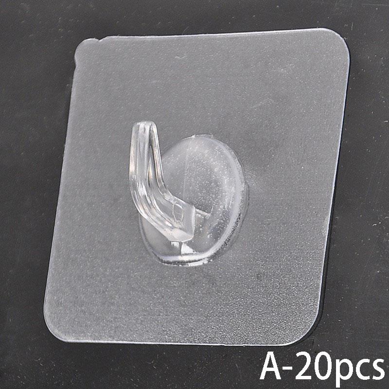 5-50PCS Wall Hooks Transparent Strong Self Adhesive Key Towel Door Wall Hanger Hanging Kitchen Bathroom Accessories Hooks