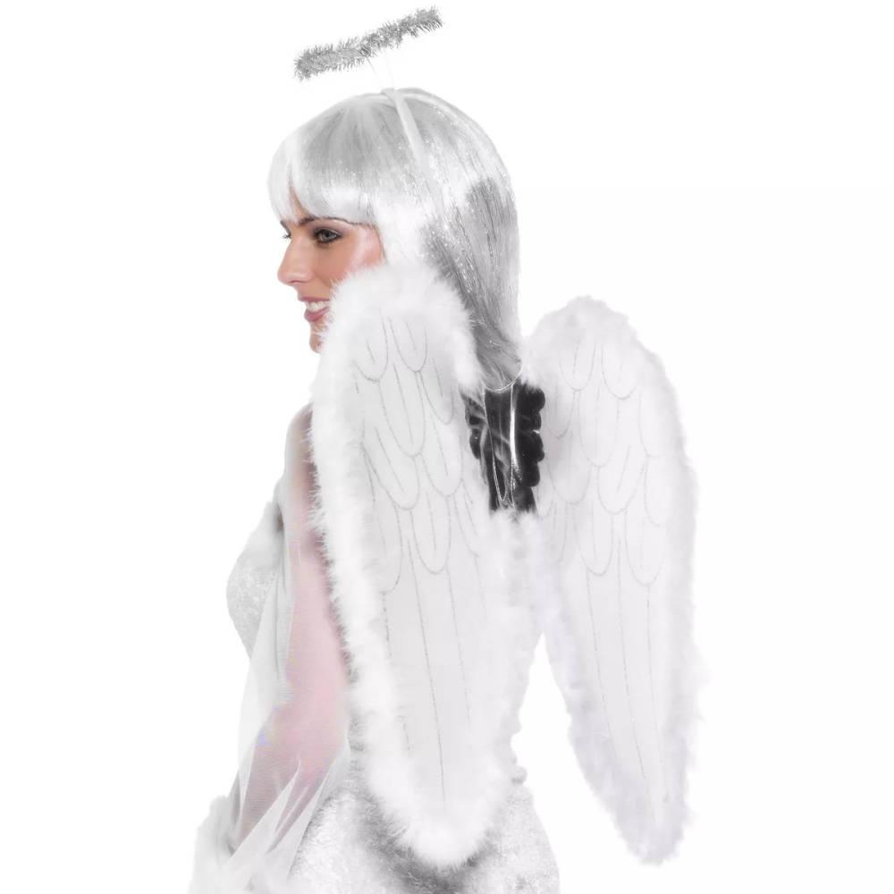 Smiffys Womens/Ladies Marabou Angel Costume Prop Set