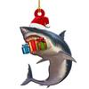 Shark Shaped Christmas Tree Hangings Decorative Pendant for Party and Vehicle Indoor Holiday Ornament Backpacks Charm