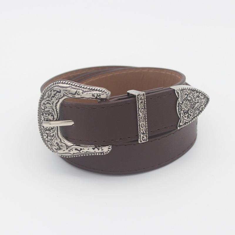 New European American Pin Buckle Belt Set | Women's Trendy Spice Girl 3-Piece Retro Hot-Selling Premium Waistband Accessory