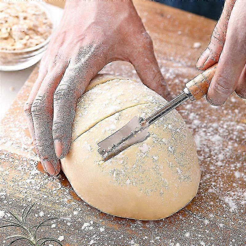 Stainless Steel Danish Dough Whisk & Scraper Set, 2-Piece Baking Tools with 5 Replacement Blades