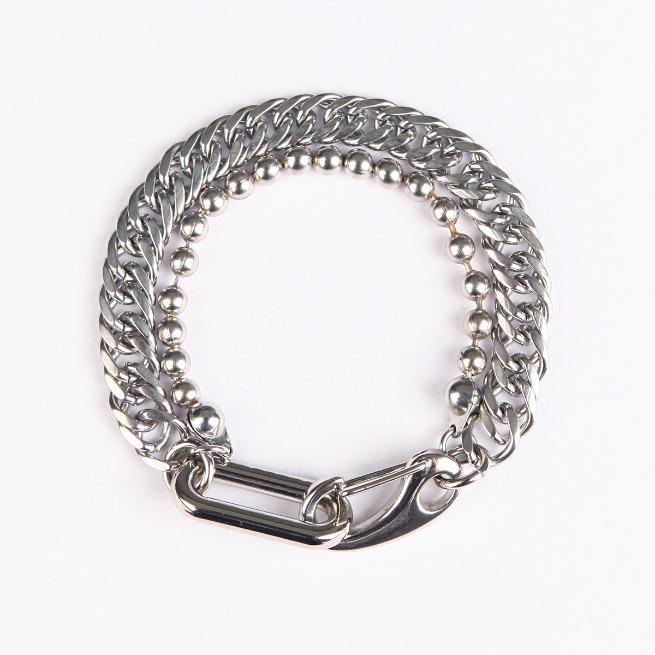 Armo Snake Curve Chain Double Bracelet
