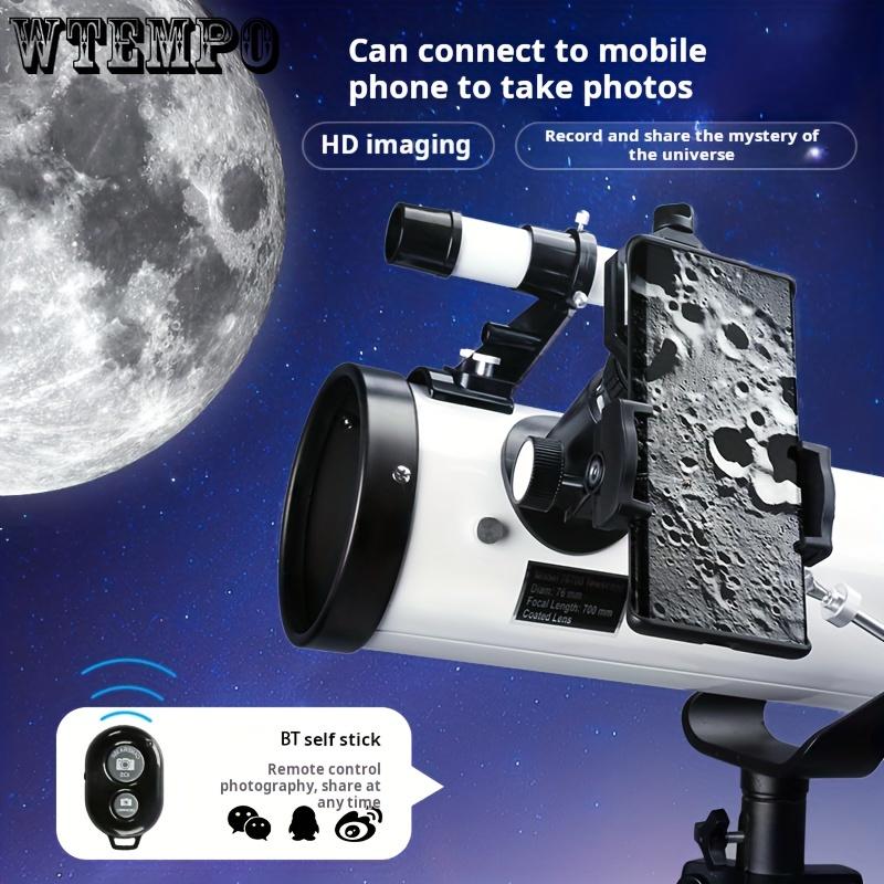 Astronomisk teleskop 114 mm stor blenderåpning med høy overføringslinse kan kobles til mobiltelefonen for å ta bilder