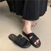 Beautiful flat-bottomed cool slippers women's summer outer wear 2025 new simple casual lazy niche sense one-word drag