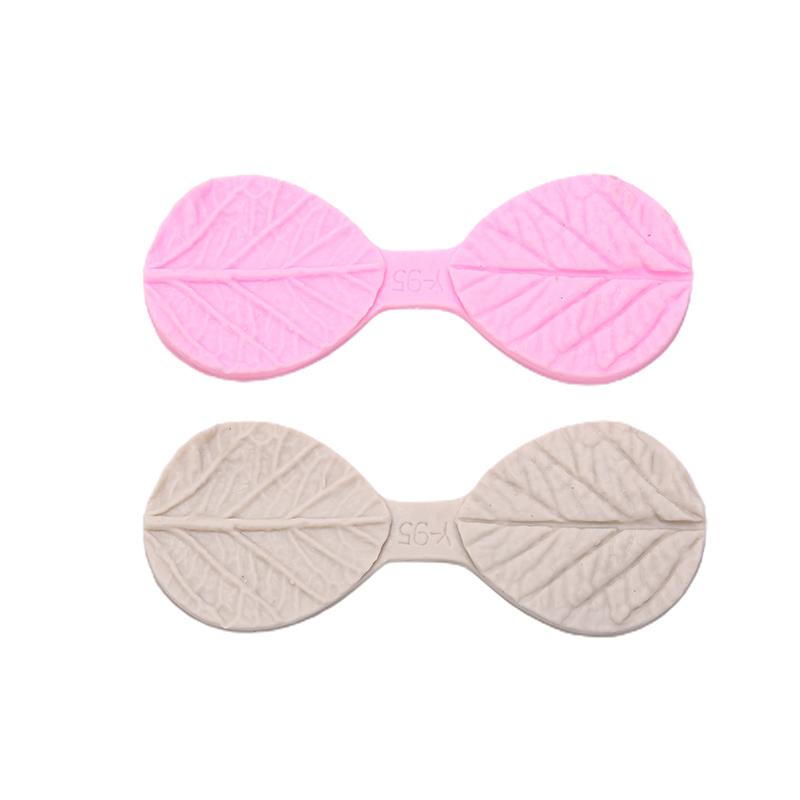 New Diy Cake Decorating Mold Double Leaf Veiner Silicone Cake Mold Decorating