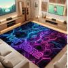 City Cyberpunk Theme Crystal Velvet Floor Rug Personalized Custom Name Text Warm Carpet Home Decoration