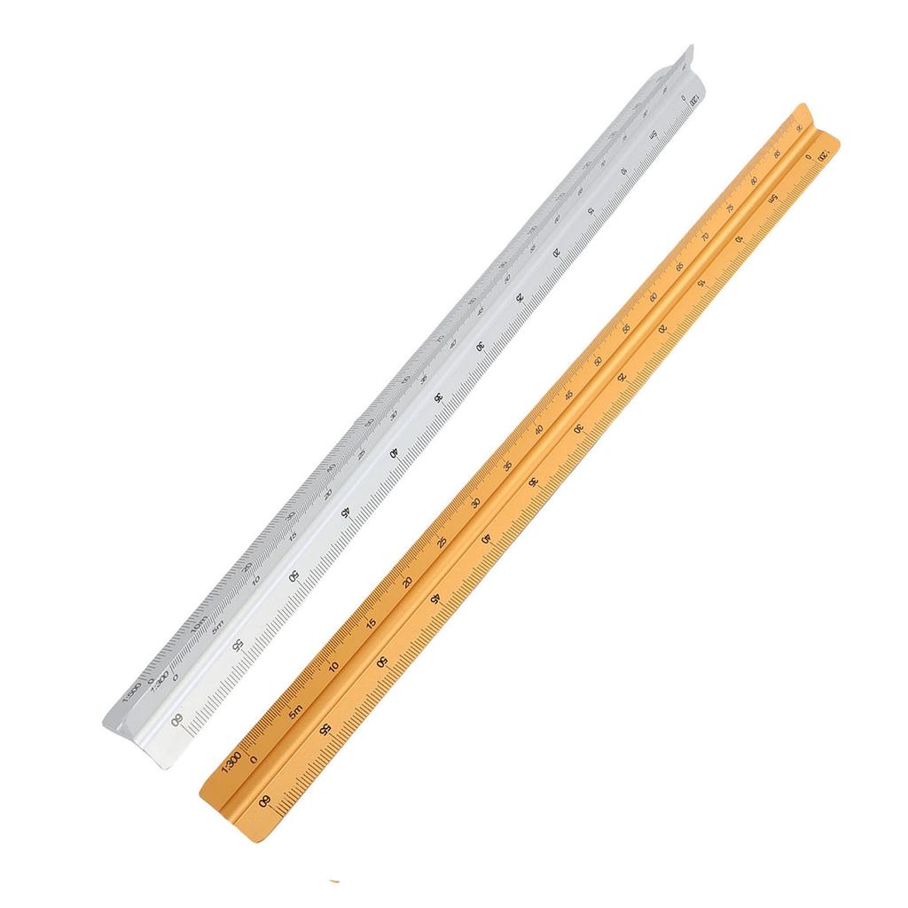 Architectural Scale Ruler 30cm Range Aluminum Accurate Concave Design Multifunctional Triangle Draft