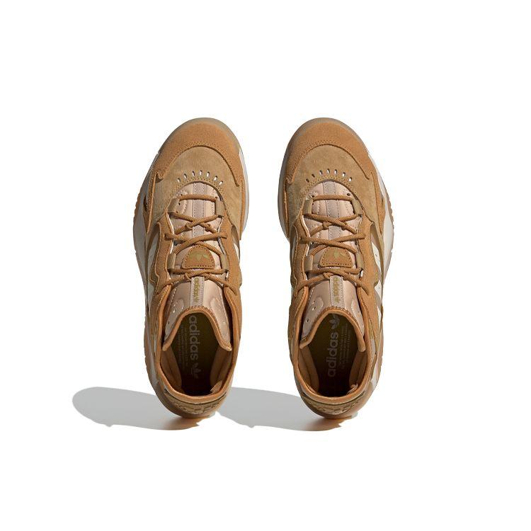 Adidas Originals Streetball 2 Fabric Leather Sports Trend Non-Slip Wear-Resistant Balance Mid-Top Casual Shoes Unisex Casual Shoes Yellow Brown ID4768