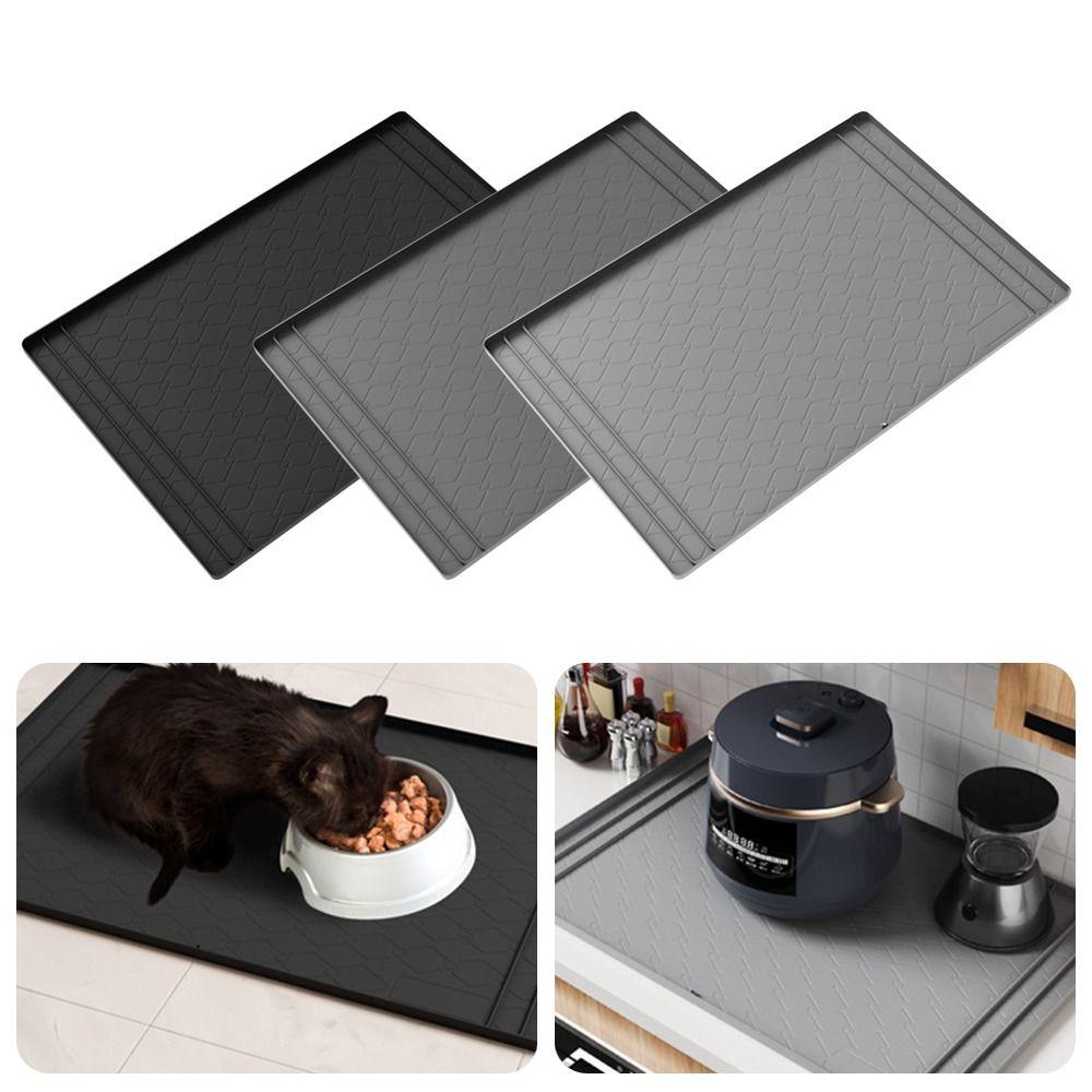Multi-Function 34" x 22" Under Sink Mat Silicone Waterproof Cabinet Liner Easy to Clean Sink Tray for Kitchen Bathroom