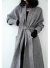 Premium sweater cardigan women's autumn and winter medium and long loose knitted jacket loose lazy bathrobe lace-up coat