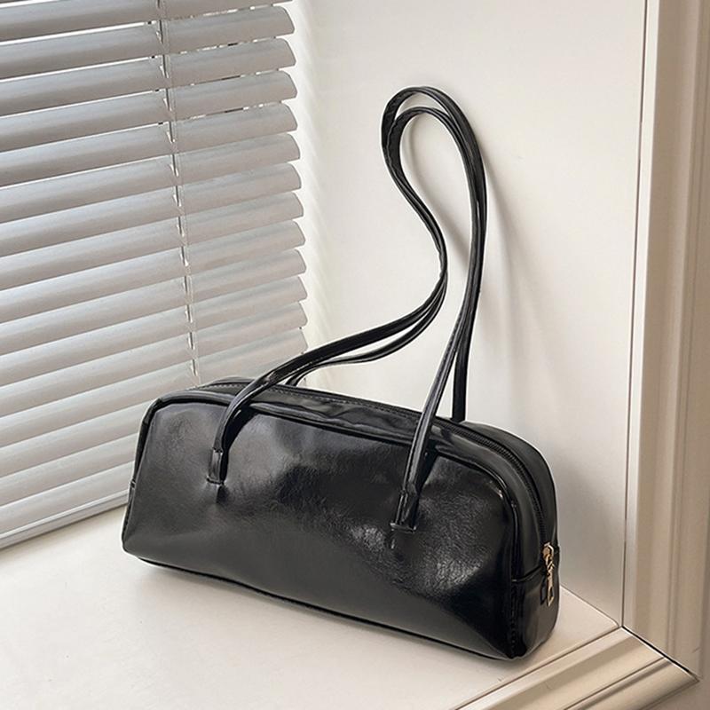 New High-end Underarm Bag Vintage Style Women's Shoulder Bag PU Commuter Tote Bag Fashion Solid Color Handbag
