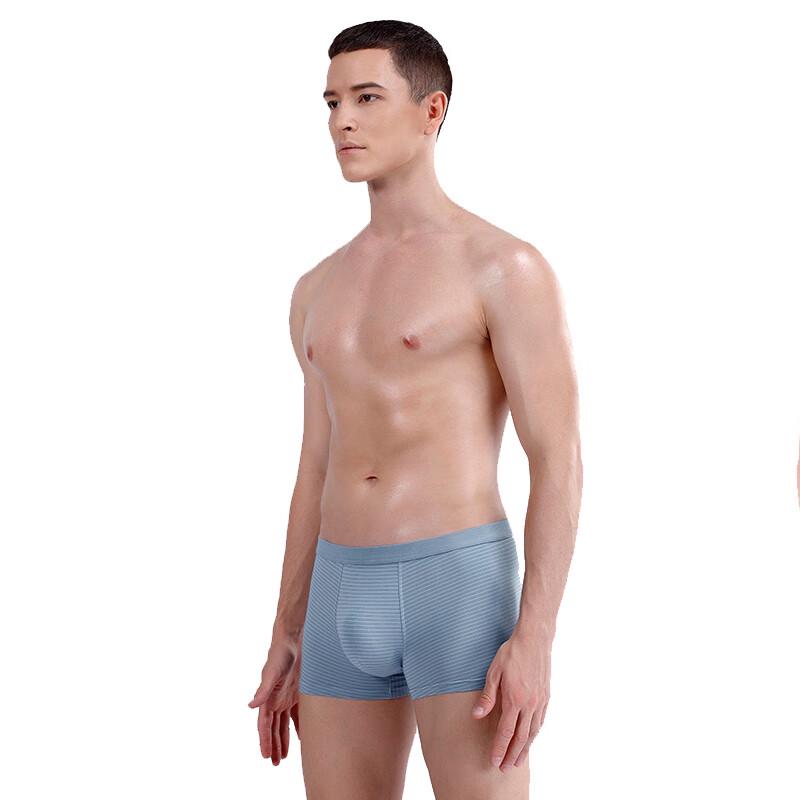 Cmierf Kuect Men's Striped Modal Cotton Mid-Waist Briefs 3-Pack