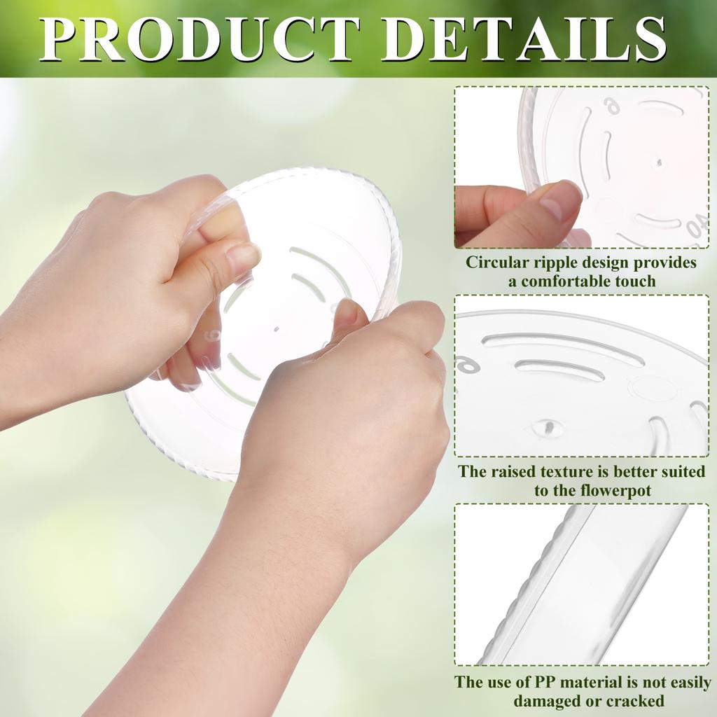 Vergissmeinnicht 20 Stück 4 Zoll Klare Pflanzenuntersetzer, Robuste Klare Kunststoff-Auffangschalen für Pflanzen für Innen- und Außenbereich, Gartenblumen