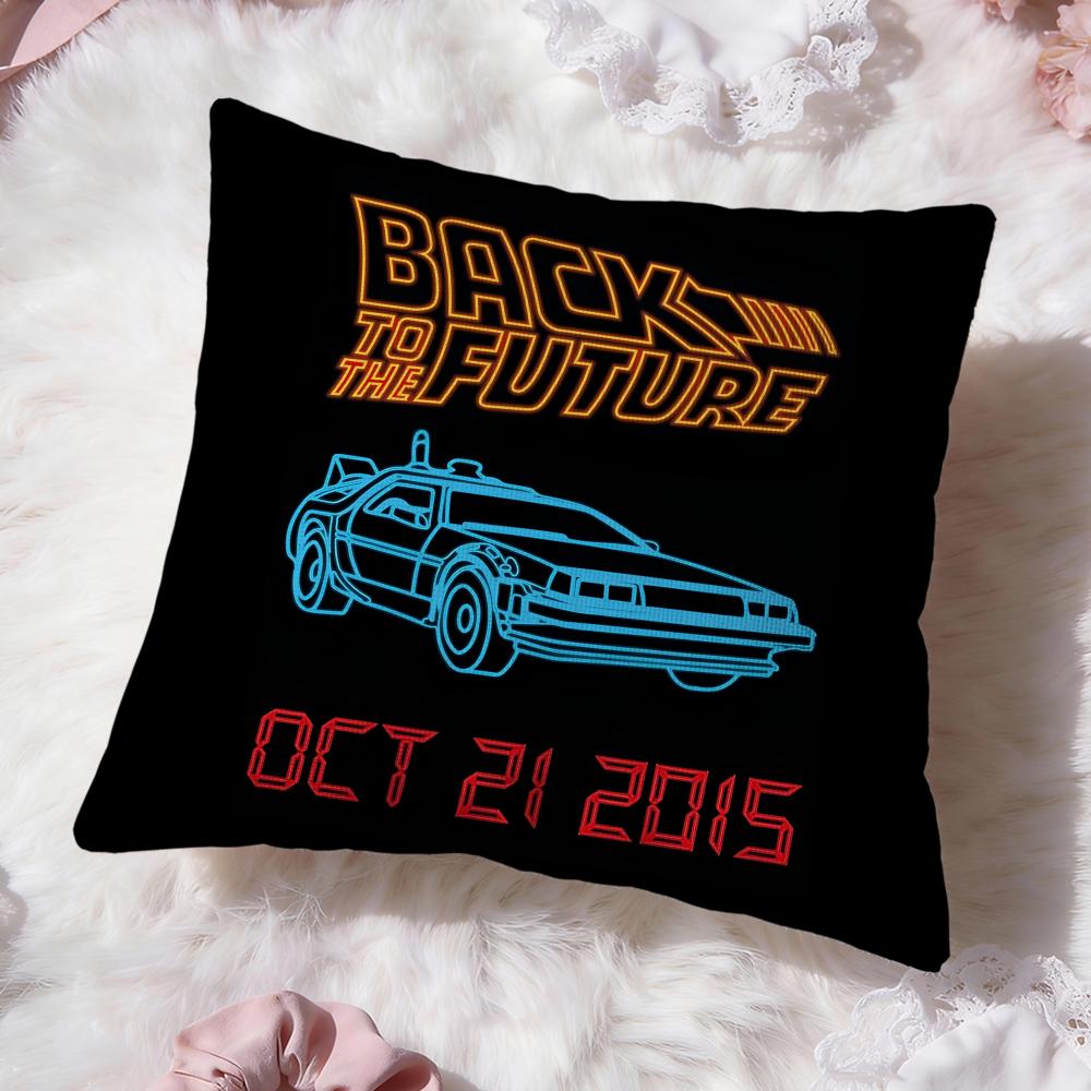B-Back To The Future Cushion Cover Premium Comfort Reversible Pillow Cove -Two in One Design for Any Room & Car Interior
