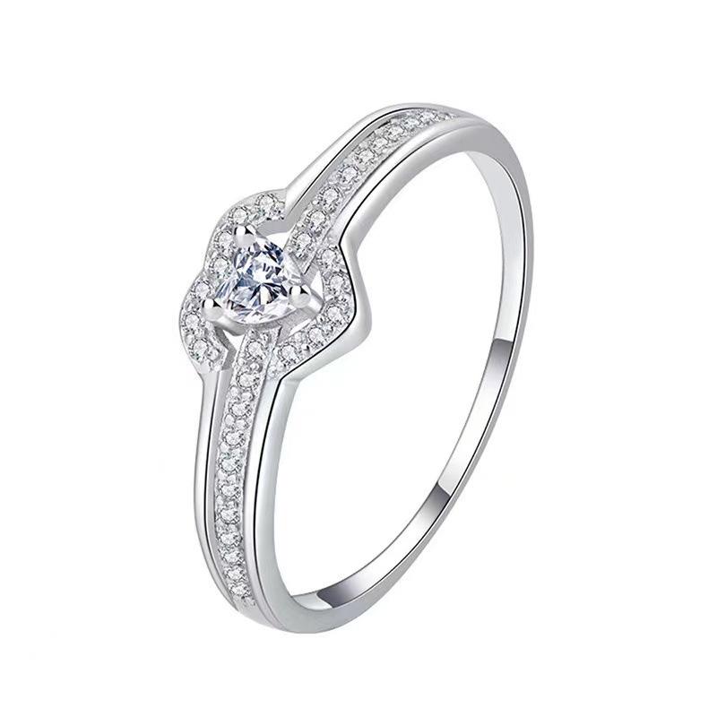 

European and American style mother and daughter layered love all-over design micro-set zircon women s diamond ring 6