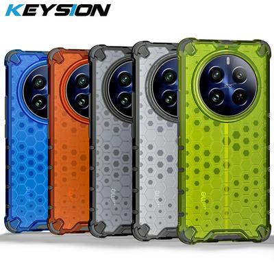 KEYSION Протиударний броньований чохол для Realme 12 Pro+ 5G 12+ Силікон+ПК Прозорий стільниковий чохол для телефону для OPPO Realme 12+Plus 5G