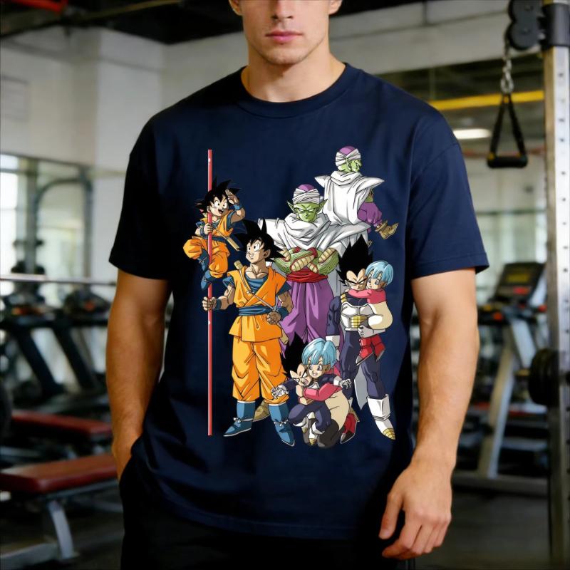 2026 Best Sell Dragon Ball Family Matching TShirts Anime Goku Vegeta Family Matching Tees for Dad Mom Kids Gym Workout Tops