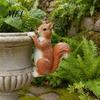 Lifelike Squirrel Sculpture Planter Climber Statue, Cute Sculpture, Resin Waterproof Craft Small Animal Figurine for Plant Pot Edge Decoration