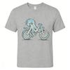 New Octopus Bicycle Tshirt Printed Tshirt Unisexs and Unisexs Tshirt Trendy Casual Top Loose Casual Fashion