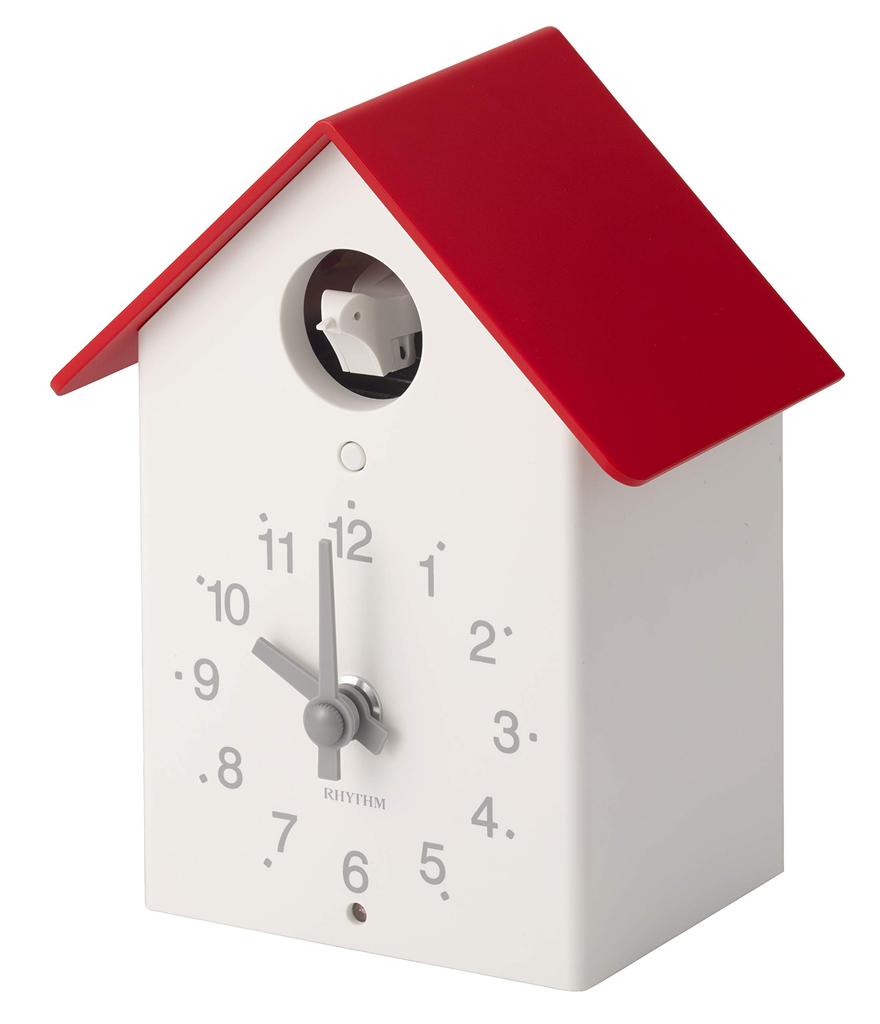 RHYTHM R797 Red Bell and Cuckoo Clock, 18.5x14.6x10.7cm, RHYTHM PLUS 4RH797SR01