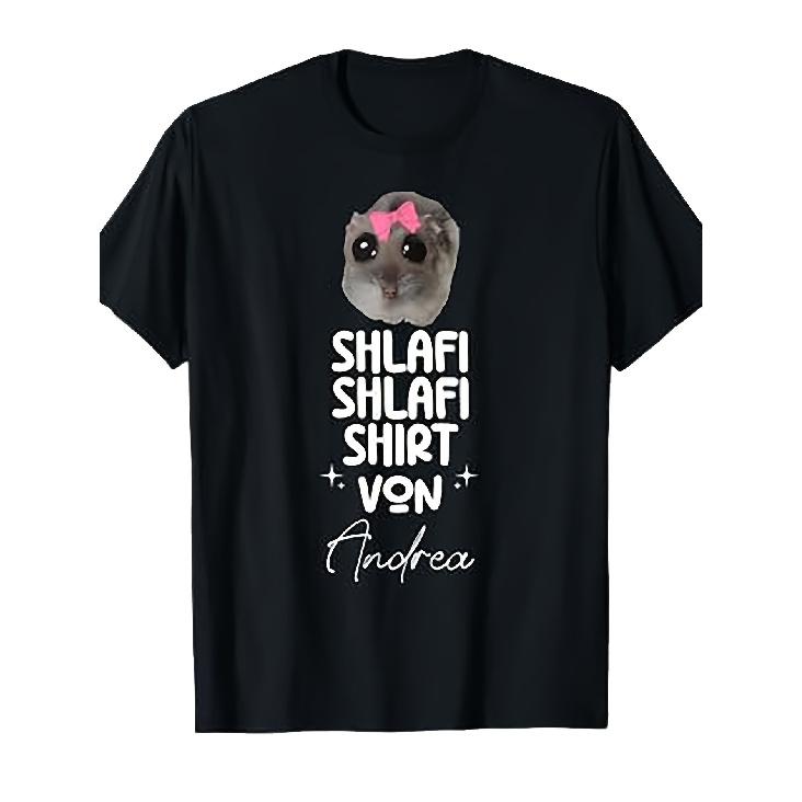 Schlafi Schlafi Hamster Meme Andrea T-Shirt - Lustiges Hamsti Virales Video, Lässiges Rundhals-T-Shirt, Maschinenwaschbar, Einheitsgröße für Meme-Liebhaber