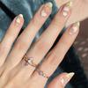 Short Round Toe Press-On Nails With Star Cloud Design Fresh Style Nail Tips Daily Wear