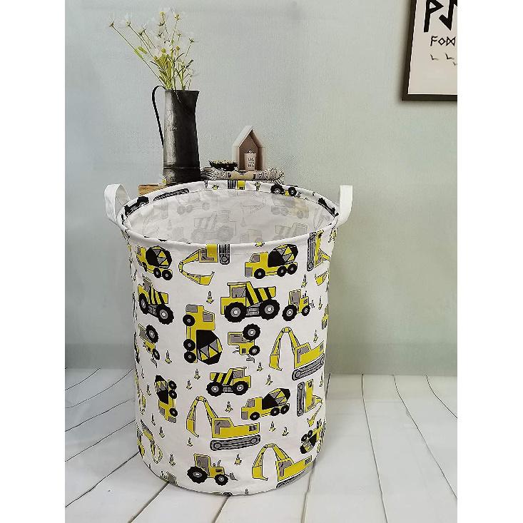 

Storage Baskets Waterproof Foldable Organizer Large Storage Bins for Dirty Clothes Home and Office Toy Organizer Laundry Hamper(Excavator)