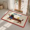 Cute Cartoon Dachshund Puppies Floor Mat Flannel Rug Soft Non Slip Washable Door Mat For Bathroom Bedroom Kitchen Home Decor