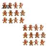 Christmas Fireplace Ornament Set Gingerbread Man Wooden Ornaments, Cute Xmas Tree Vintage Style Holiday Favors Hanging Decoration for Party