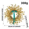 Golden Glitter Star Wicker Wreath Door Hanging Decor With Bow Festive Home Entrance Decoration