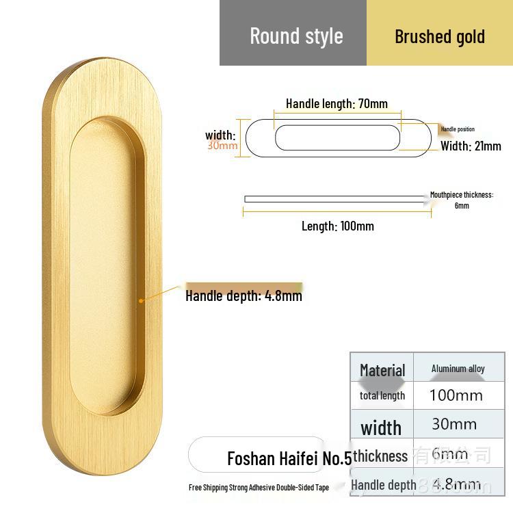 Self-Adhesive No-Drill Sliding Door Handle for Glass & Wardrobe