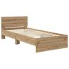 Artisan Oak LED Bed Frame with Headboard 90 x 200 cm Wood Based Material