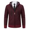 Men S Hooded Cardigan Sweater Thick Knit Outerwear For Winter